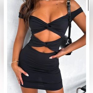 White Fox Black Dress